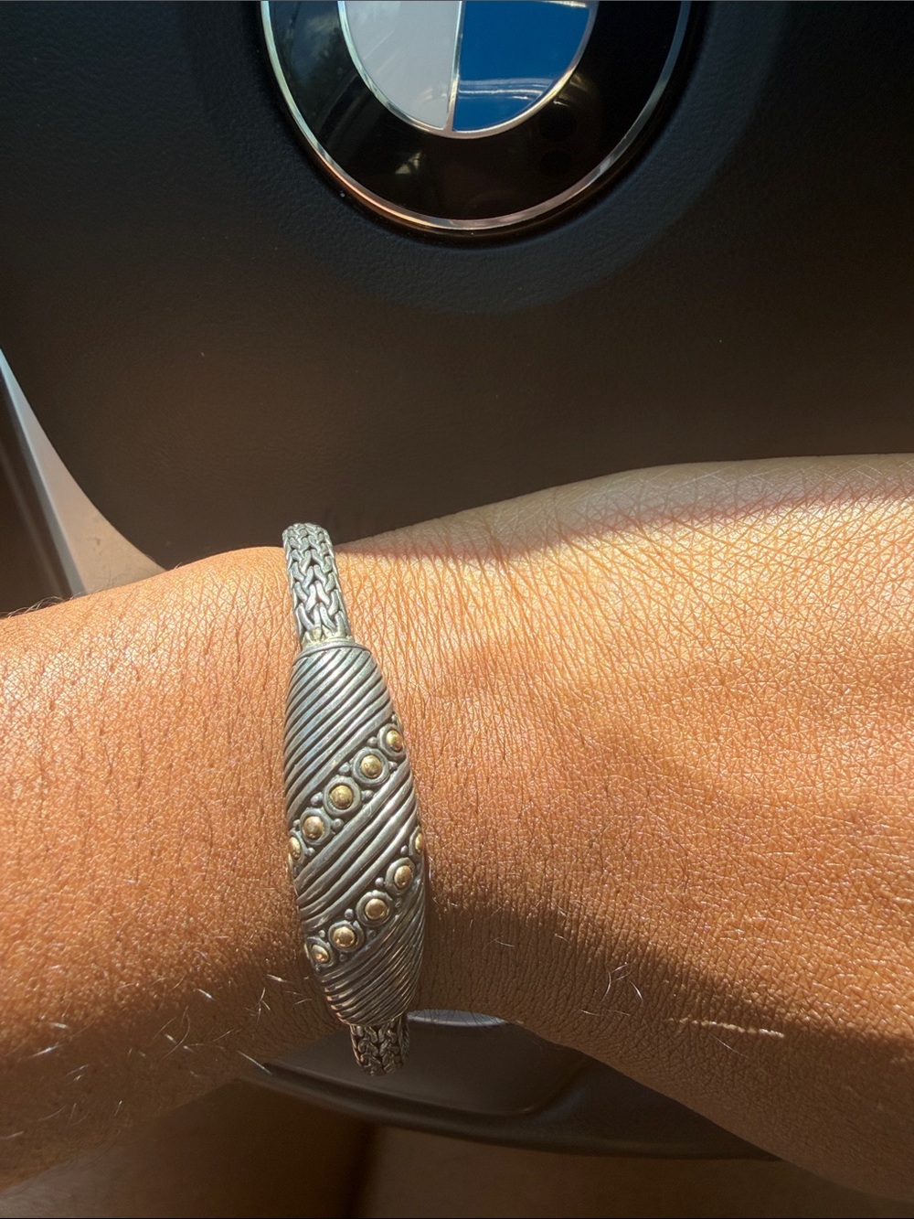 Sterling-Style Silver and Gold Accent Women’s Bracelet